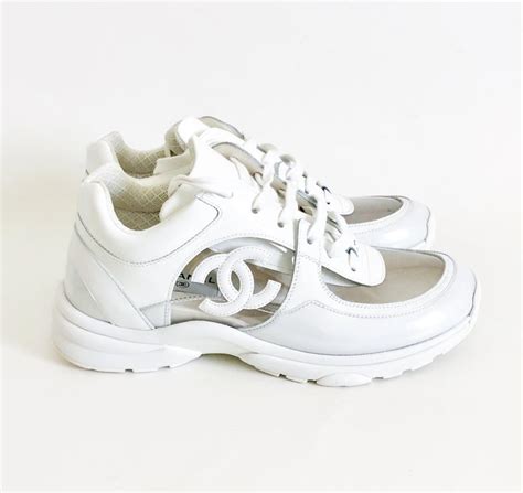 chanel white transparent sneakers